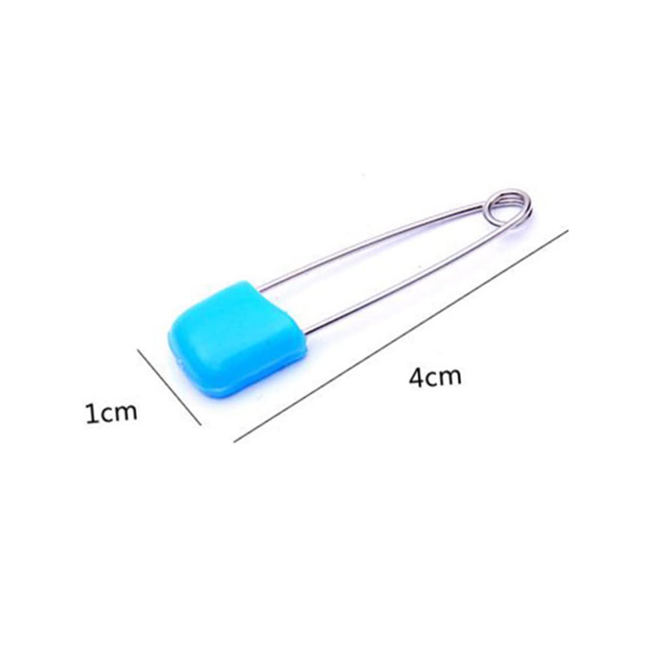 KONTONTY Large Diaper Pins 100pcs Reusable Safety Pins for Babies Locking Plastic Heads Safe Easy to Open Convenient