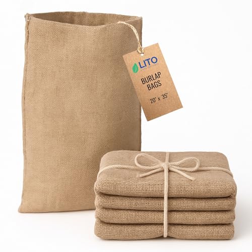 Jute Potato Sack Bag (Pack of 4, 20"x35")