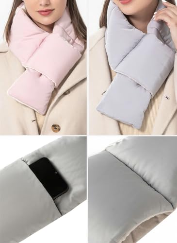 Halemet Womens Puffer Scarf Soft Scarf Lightweight Neckwarmer Solid Color Neck Wrap for Fall Winter Outdoor 20252