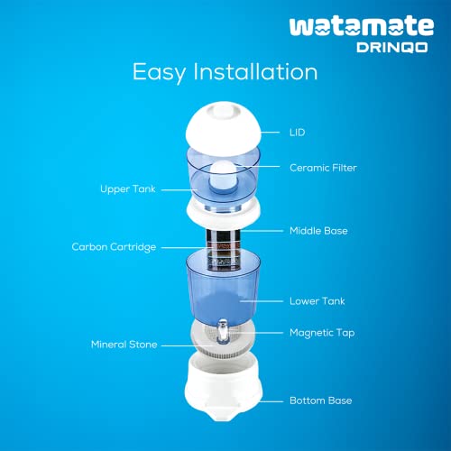 Image of Drinqo Gravity Water Filter 6-stage Purifier for Home with Super Mineralization (18 L)