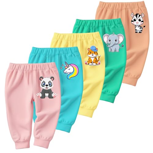 EIO Unisex Cotton Pajama Pants for Boys & Girls Combo Pack | Kids & Baby Soft Sleepwear Pyjamas Combo Pack | Toddler Breathable Nightwear Bottoms