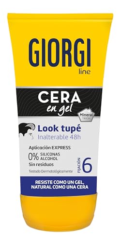 Giorgi Line - Cera en Gel Look Tupé para un Tupé con Volumen, Textura y Movimiento, Acabado Natural, Flexible y Duradero, Fijación 6 - 145 ml