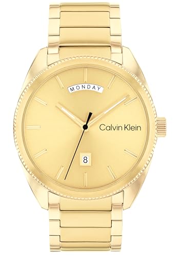 [カルバンクライン]メンズ 腕時計 PROGRESS ゴールド文字盤 ステンレスベルト 25200447【正規輸入品】