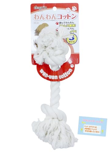 【犬用おもちゃ 噛んで歯磨き楽しくケア!】 わんわんコットン デンタルフロス効果で歯垢除去 ロープトイ 歯と歯のスキ間汚れ落とし清潔維持 丈夫 しっかり噛める Sサイズ 23×5×5cm