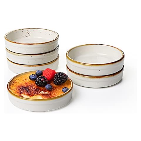 ONEMORE Ramekins 4 oz - Oven Safe Shallow Ramekins for Creme Brulee - Set of 6 Cover