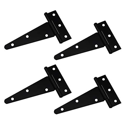 Mirrwin T gångjärn dörr skjul gångjärn T-formade gångjärn grind gångjärn T gångjärn te gångjärn te gångjärn svart T gångjärn T gångjärn 10 cm svart för hängande skåp dörr trädörr skjul dörr gångjärn 4 delar