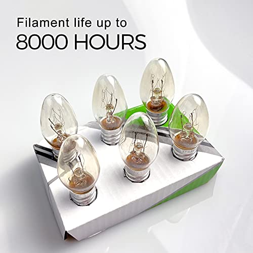 NOTSEK 6 Pack Scentsy Light Bulb Replacement, E14 10W Bulb 220V Warm White Light Small Screw Bulb Up to 8000H for Wax Burner Bulbs, Night Lights, Himalayan Salt Lamps