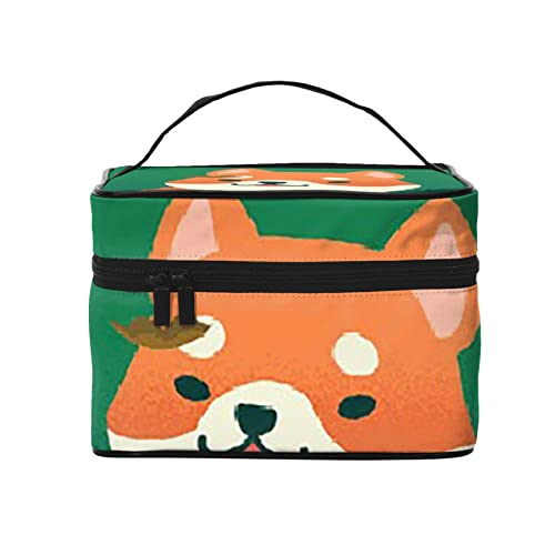 かわいい柴犬 化粧ボックス 化粧品収納箱 大容量 人気 おしゃれぶた 可愛い かわいい メイクポーチ コスメポーチ 持ち運び バニティーケース 機能的 仕切り 旅行用 出張用 コスメティックバッグ