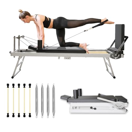 Pilates Reformer für zuhause, Faltbarer Pilates Reformer Maschine Set, Pilates Board, Multifunktionales Übungsbrett für Heimübungen