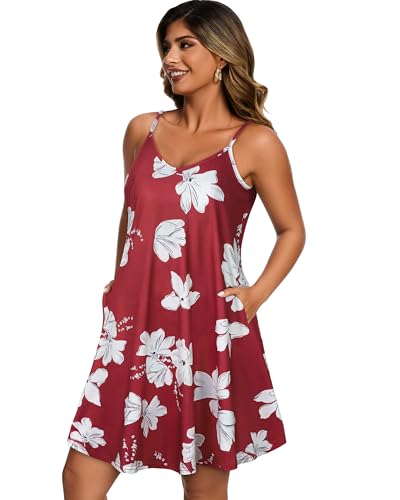 Image of JOELLYUS Womens Spaghetti Strap Dress Summer Dresses Beach Cover Ups Casual Sundresses with Pockets 2026