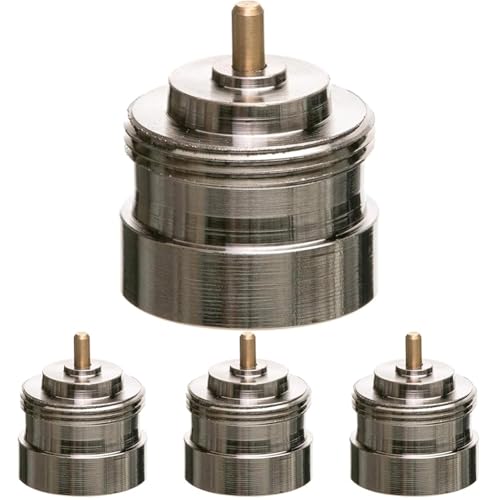 Eurotronic Orkli, Adaptador metálico para termostatos de radiador, termostato de radiador, Larga duración, Adaptador de válvula de radiador, Material: latón. (Paquete de 4)