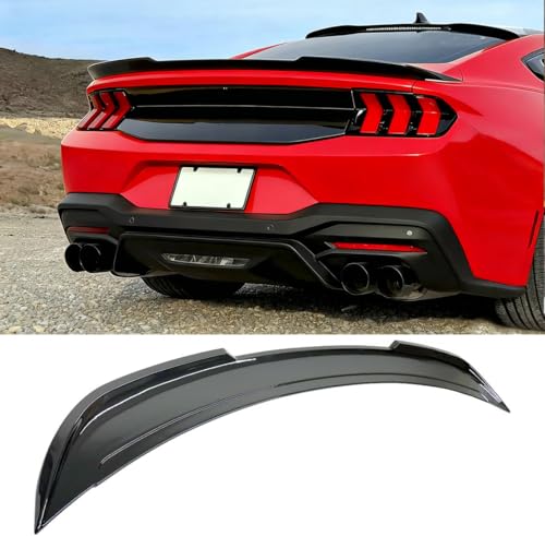 YHoptional Rear Trunk Wing Spoiler for Ford Mustang 2024-2025, Replacement for 2024 2025 Mustang Ecoboost S650 Dark Horse GT Accessories Lower Ducktail Spoiler Rear Lip Body Kit (Gloss Black)