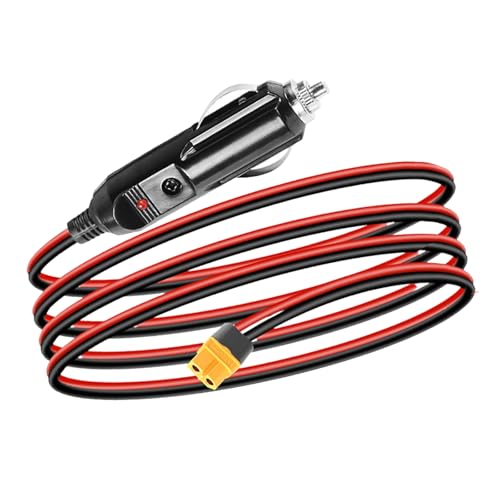 ALLVD 車載シガーソケット充電ケーブル 12V 24V シガーソケットからXT60延長ケーブル 1.5mポータブル電源充電用ケーブル コネクタ搭載