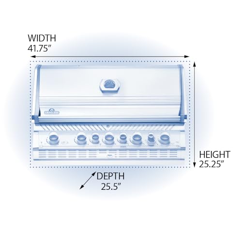 Napoleon BIPRO665RBPSS-3 Built-in Prestige PRO 665 RB Propane Gas Grill Head, 625 sq.in. + Infrared Infrared Rear Burner, Stainless Steel Napoleon BIPRO665RBPSS-3 Built-in Prestige PRO 665 RB Propane Gas Grill Head, 625 sq.in. + Infrared Infrared Rear Burner, Stainless Steel
