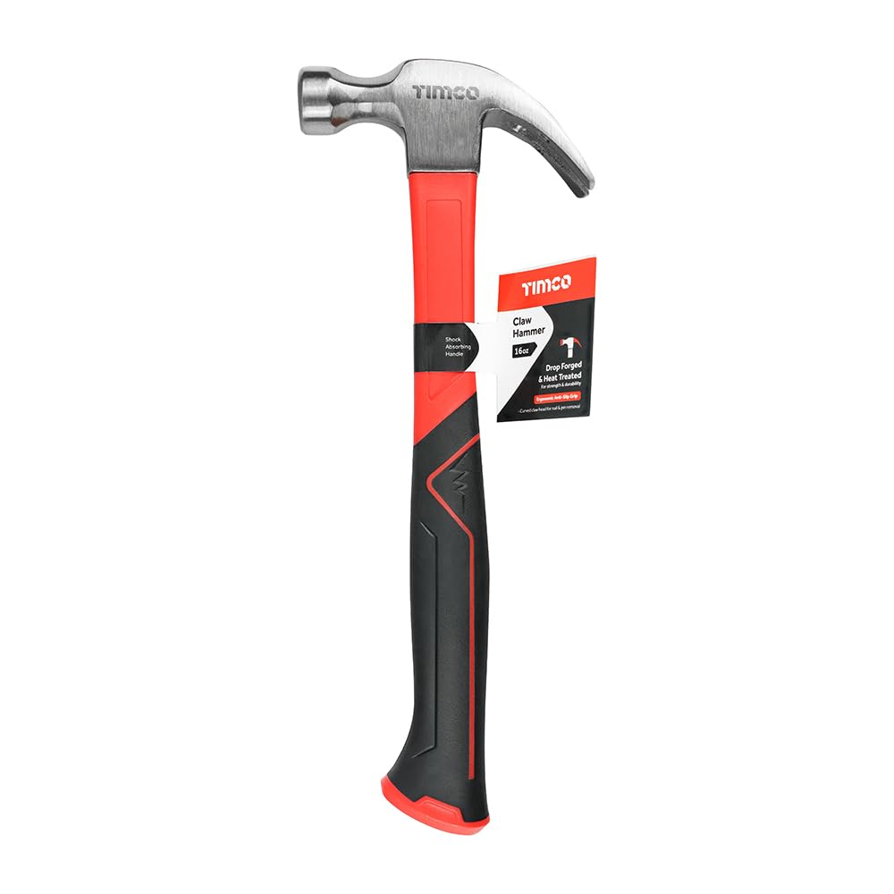 TIMCO - Claw Hammer - Fibreglass Handle (Size 16oz - 1 Each), Red - Image 2