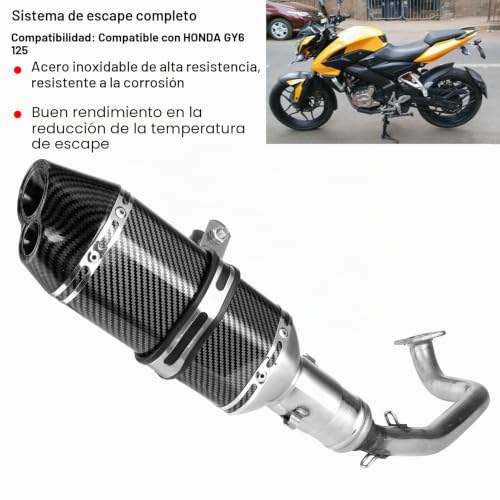 Escape de moto GY6 125 Cryfokt con silenciador de acero inoxidable para el día a día 3
