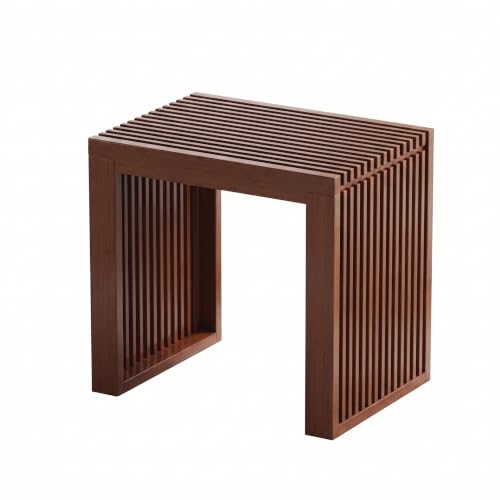 Image of APRTAT Bamboo Dining Bench 17 Inch Indoor Wooden Shoe Benches for Entryway