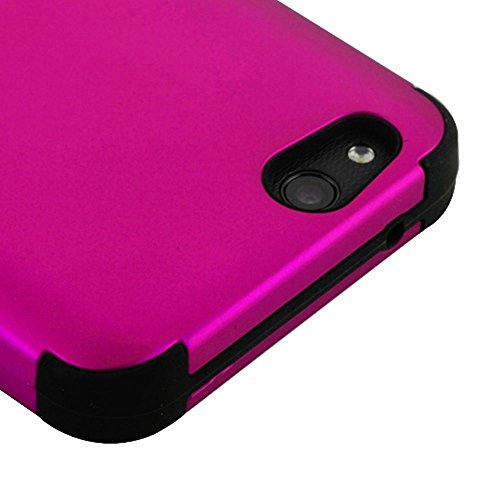 Mybat Cell Phone Case For Zte N9137 (Tempo X), Zte Z839 (Blade Vantage), Zte Z855 (Avid 4), Zte Fanfare 3, Titanium Solid Hot Pink/Black Solid #TOP2