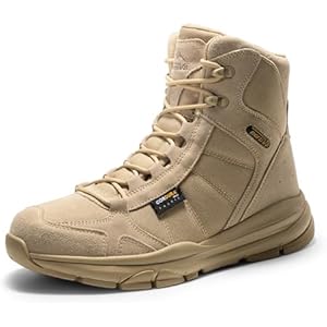 NORTIV 8 Men's Waterproof Lightweight Military Tactical Work Boots Outdoor Hiking Combat Motorcycle Boots 7 Waterproof-sand