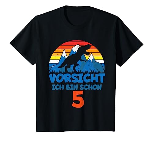 Kinder Geburtstagsshirt 5 Jahre Junge Dinosaurier Ich bin 5 T-Shirt