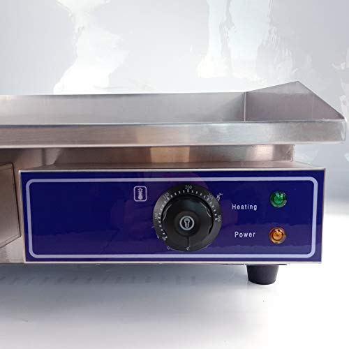 TAIMIKO Commercial Electric Griddle Flat Top Grill HotPlate Stainless Steel Thermostatic Control 2000W 22" - Thumbnail 4