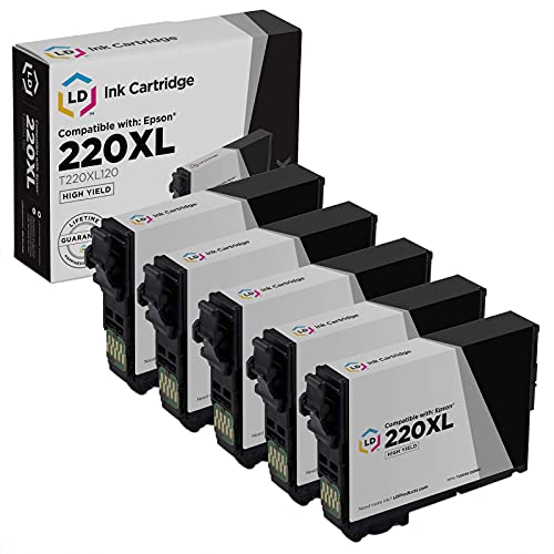 LD Remanufactured Ink Cartridge Replacement for Epson 220XL T220XL120 High Yield (Black, 5-Pack) LD Remanufactured Ink Cartridge Replacement for Epson 220XL T220XL120 High Yield (Black, 5-Pack)