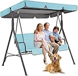 WUTTLE Outdoor Patio Swing Top Cover, Replacement Swing Canopy Cover Removable Waterproof Canopy Top