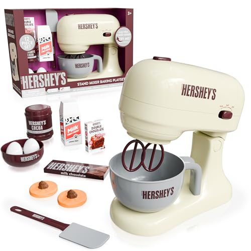 Hershey Stand Mixer Baking Playset, Kitchen Toy for Toddlers 1-3 and 2-4 Years, Kids Baking Set with Bowl and Plastic Whisk, Toy Kitchen Accessories for Pretend Play, Toddler Birthday Gift.