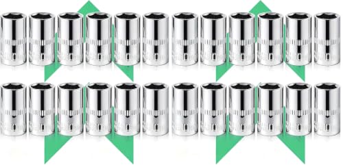 Image of 12-Piece Durable 1 /4 inch Drive 10mm Socket Set - Shallow, 6-Point, Cr-V Steel & Corrosion-Resistant (Pack of 2)