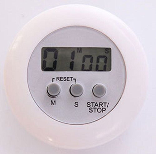 Ronda temporizador digital belleza DIY Mart útil para cocinar y deporte temporizador electrónico, blanco