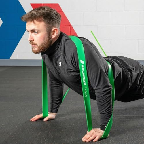 Sporsize Profesyonel Direnç Bandı Kas Geliştirme Lastiği Fitness Pilates Cross Training Bant Yoga Push Up Barfiks Bandı Tekli (Mor, 16-38 KG)