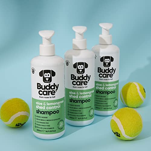 Fellpflege-Shampoo von Buddycare - Shampoo zur Kontrolle des Haarausfalls bei Hunden - Mit Aloe Vera und Pro-Vitamin B5 (500ml)