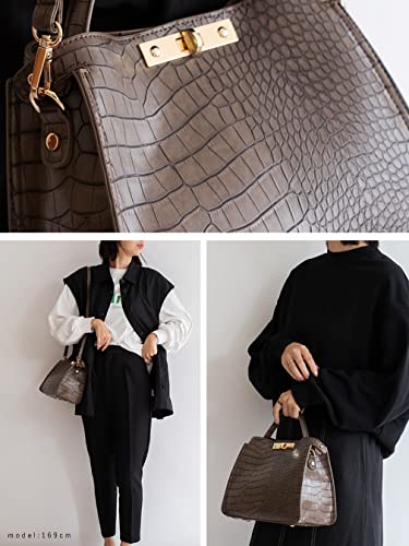Gratante グラタンテ ワンハンドル 2way ミニショルダー バッグ レディース ショルダーバッグ abb-g0053 (クロコブラウン)