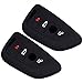Lcyam Silicone Key Fob Cover Case 4 Buttons Fits for BMW X1 X2 X3 X5 540I 750I BMW 3 Series (Model 1: Black Black)