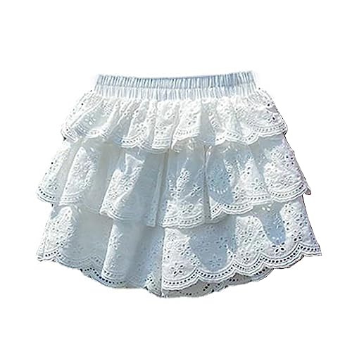 Teens Girl's Floral Dress Layered Ruffled Flower Skirt High Waisted A Line Trendy Pleated Skort Tiered Dance Skirts