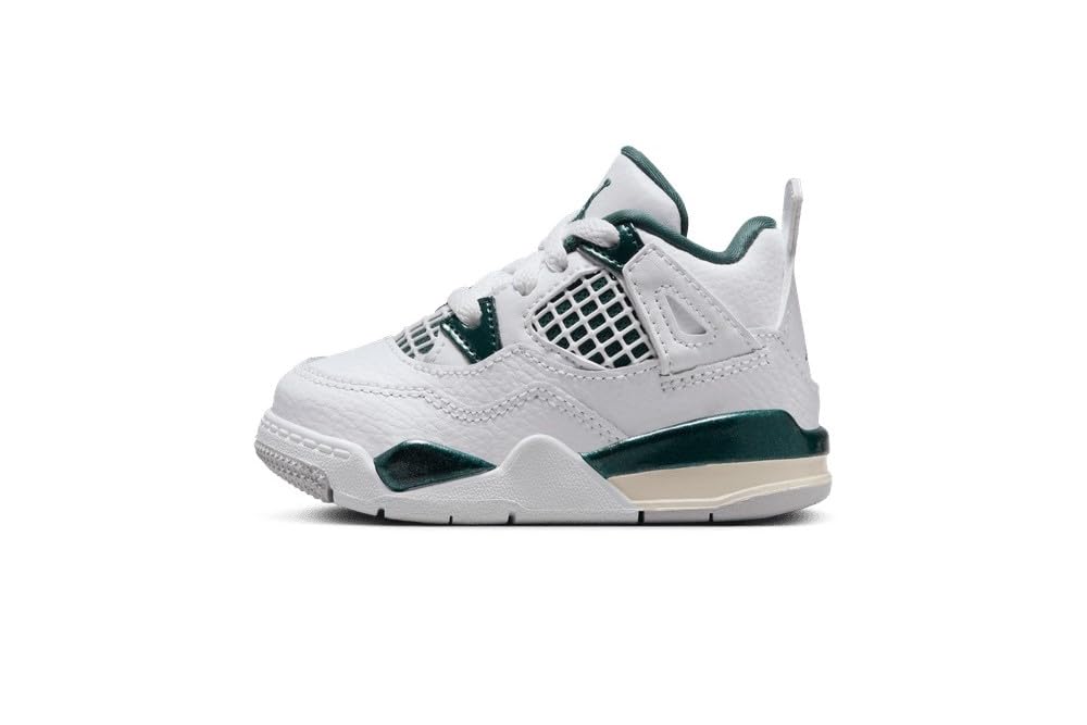 Jordan 4 Retro Oxidized Green Baby/Toddler Shoes (BQ7670-103, White/White/Neutral Grey/Oxidized Green) Size 5