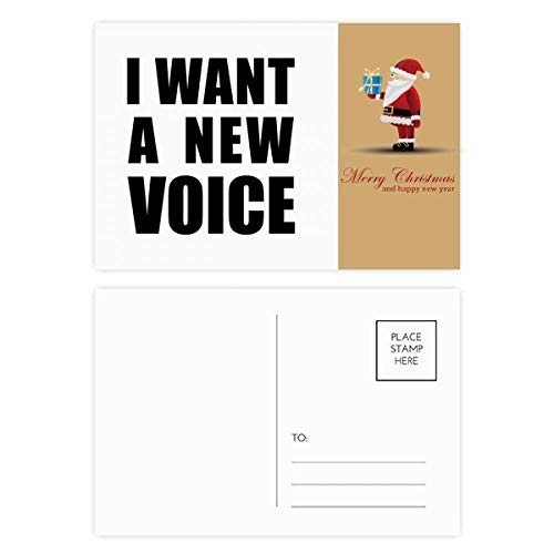 Cartes postales I Want A New Voice Père Noël lot de 20 pour voeux et correspondance hiver