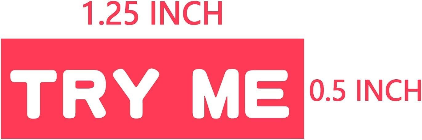 Try Me Stickers, Pink, 500 Pcs, 1.25x0.5 Inches