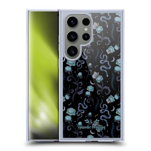 Coque Samsung S24 Ultra MagSafe Antichoc Fine Dessin Serpentine Bleue Gel