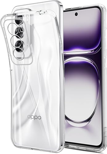 Captor Cover Oppo Reno 12 5G, Custodia Trasparente in Silicone Morbido, Sottile, Anti-Graffio, Protezione Fotocamera, Anti-Ingiallimento, Flessibile e Resistente per Cover Reno 12 Oppo