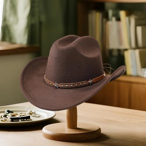 Sombrero Unisex Cowboy estilo Fedora con cinturón de cuero miniatura 2