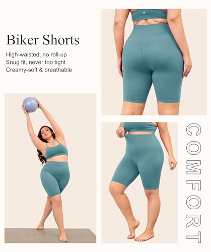 VALANDY Creamlush Plus Size Biker Shorts for Women - 8" High Waisted Ultra Soft Yoga Shorts(L-5XL)3