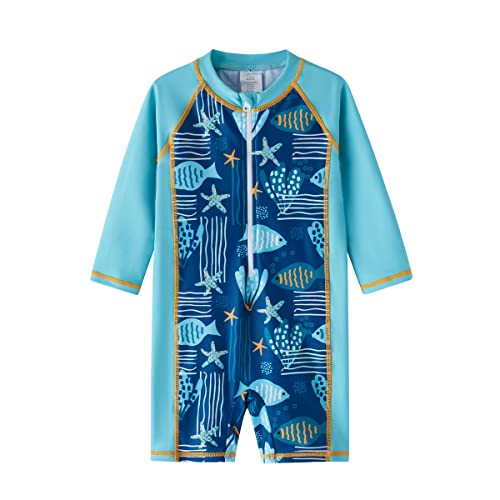 Image of LIBREDGE Baby Boy Swimsuit UPF 50+ Sun Protection, Rash Guard Swimsuit Baby Beach Essentials, Toddler Swimsuit Boy