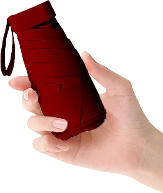 CITRODA Mini Umbrella with Cover for Men & Women (Manual Open) Polyester & UV Protection for Summer/Anti-Slip Handle- Use in Rain & Summer- 6 Frame Girls, Boys