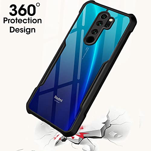 Image of TheGiftKart Shockproof Clear Back Cover Case for Mi Redmi Note 8 Pro | 360 Degree Protection | Transparent Back Cover Case for Redmi Note 8 Pro (PC & TPU, Black Bumper)