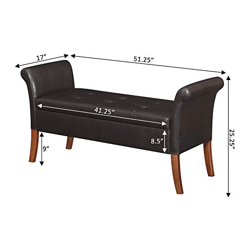Convenience Concepts Designs4Comfort Garbo Storage Bench, Espresso #TOP6