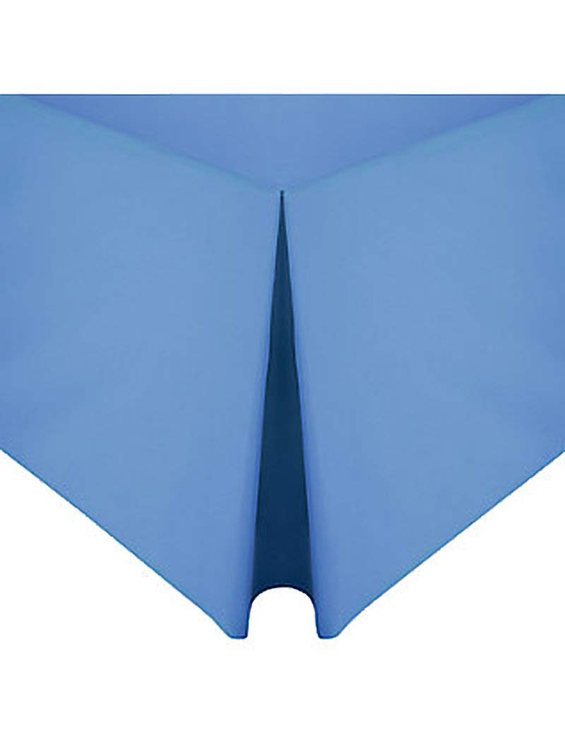 LOOMS & LEAVES 100% POLY COTTON PLAIN DYED PLATFORM BASE VALANCE BOX PLEATED SHEETS IN (MID BLUE, DOUBLE) — image 1