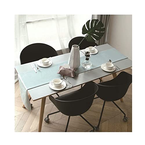 Chemin de table simple velours bleu ciel longue décoration table mariage
