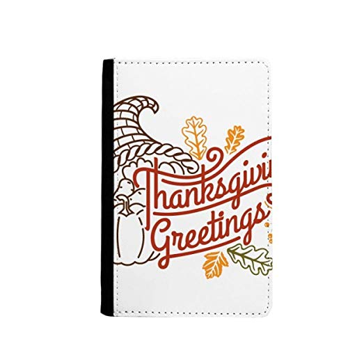 Étui portefeuille de voyage pour passeport dessin Thanksgiving multicolore 3.7 x 5.8 inch