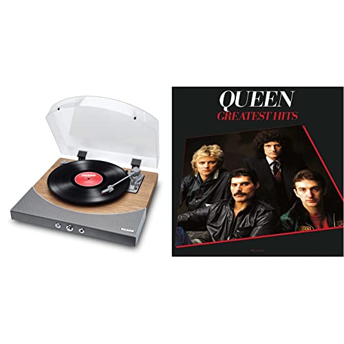 ION Audio Premier LP – Platine Vinyle Bluetooth, avec 3 Vitesses et Enceintes stéréo, Sortie USB pour convertir des vinyles aux formats numériques, Sortie RCA, Sortie Casques & Greatest Hits